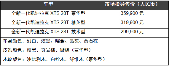 售价29.99万元–35.99万元 全新一代凯迪拉克XTS上市