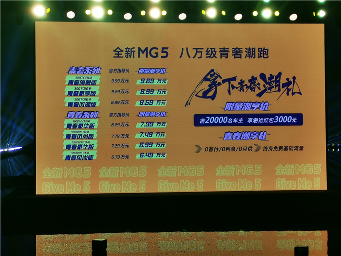 这一代年轻人的“潮跑新品类”全新MG5上市 限量潮享价6.49万-9.69万元