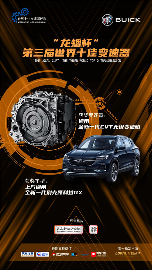 jbo竞博通用汽车全新一代CVT智能无级变速箱中选“天下十佳变速器” 别克昂科拉GX荣膺“天下十佳变速器车型”